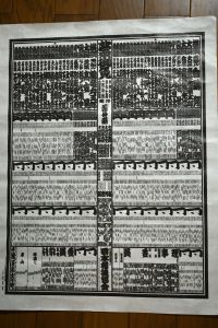 Official ranking list of wrestlers in Sumo style calligraphy .